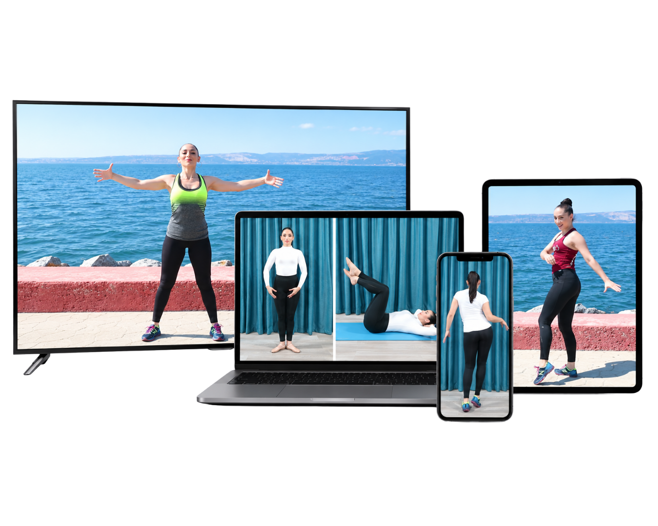 El curso se ve en televisión, computadora, tablet y celular con rutinas de baile y ejercicio